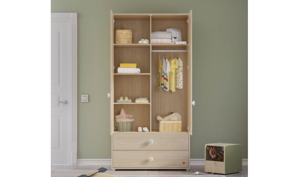 MONTES NATURAL 2 ustega riidekapp | Laste riidekapid | ZIPhome.ee pilt 3