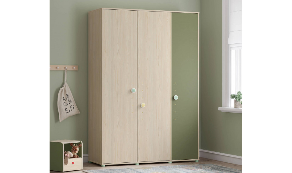 MONTES NATURAL 3 ustega riidekapp | Laste riidekapid | ZIPhome.ee pilt 2