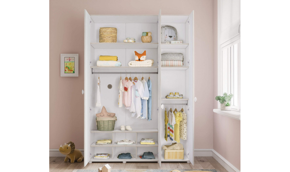 MONTES WHITE 3 ustega riidekapp | Laste riidekapid | ZIPhome.ee pilt 3