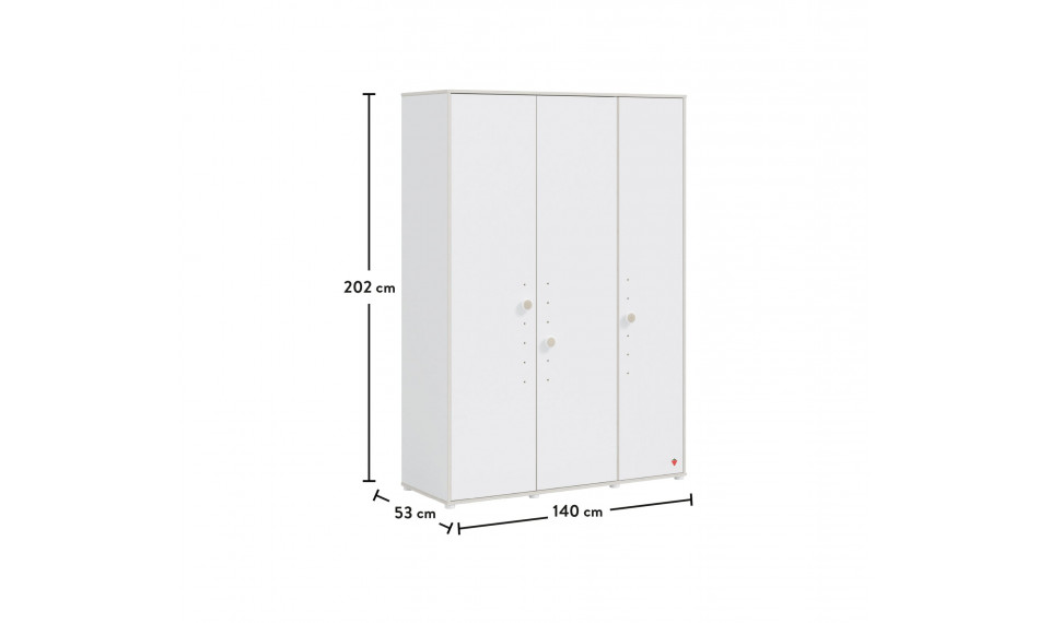 MONTES WHITE 3 ustega riidekapp | Laste riidekapid | ZIPhome.ee pilt 6