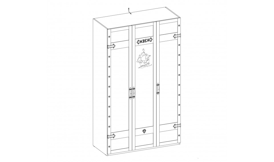 PIRATE 3 DOORS WARDROBE | 100% Quality PIRATE 3 DOORS WARDROBE | Pirate | ZIPhome.ee image 4