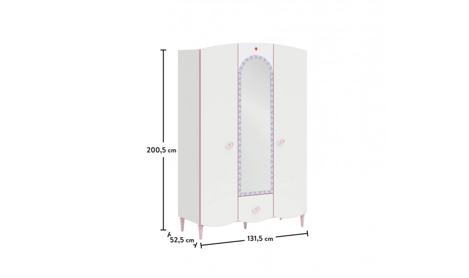 PRINCESS 3 ustega riidekapp | Laste riidekapid | ZIPhome.ee pilt 5