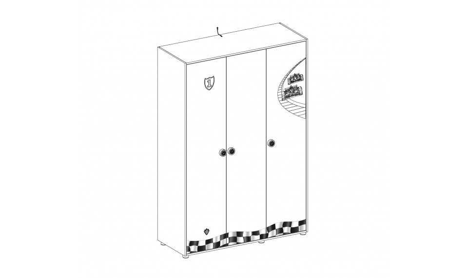 RACE CUP 3-ukseline riidekapp | Racecup | ZIPhome.ee pilt 3