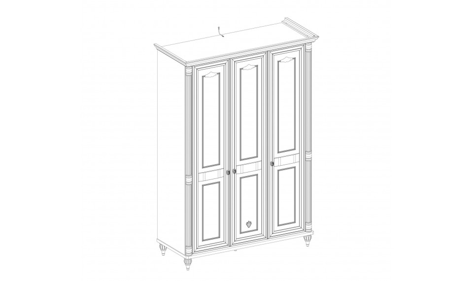 ROMANTIC 3-ukseline riidekapp | Laste riidekapid | ZIPhome.ee pilt 6