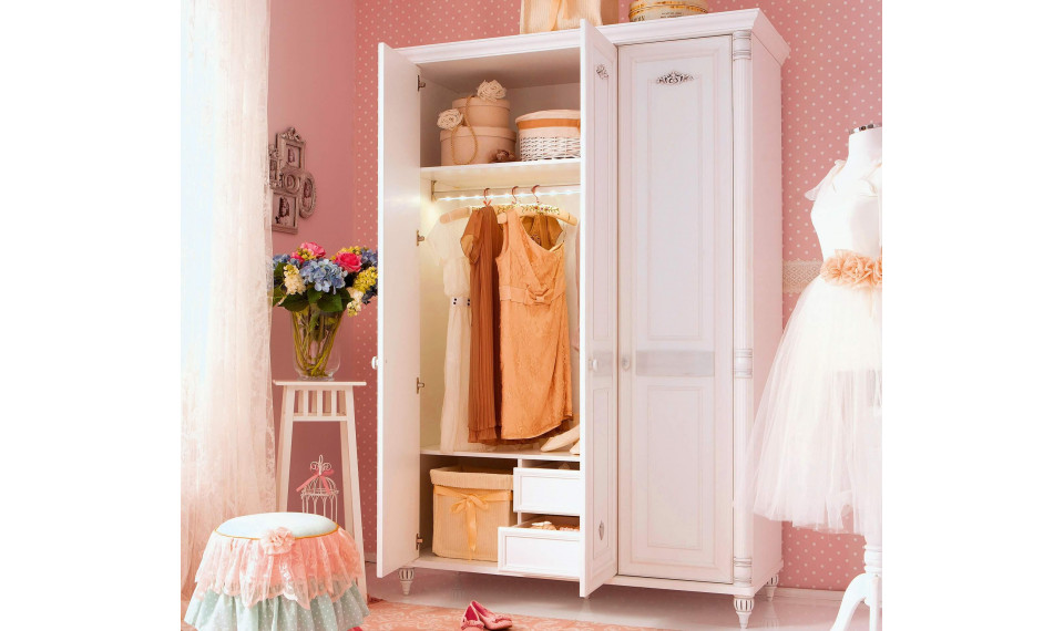 ROMANTIC 3-ukseline riidekapp | Laste riidekapid | ZIPhome.ee pilt 3