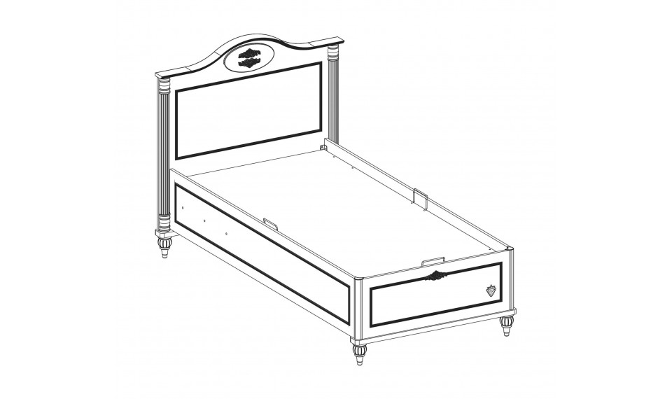 ROMANTIC voodi pesukastiga tõstemehhanismiga. (100x200 cm) | Laste voodid | ZIPhome.ee kuva 3