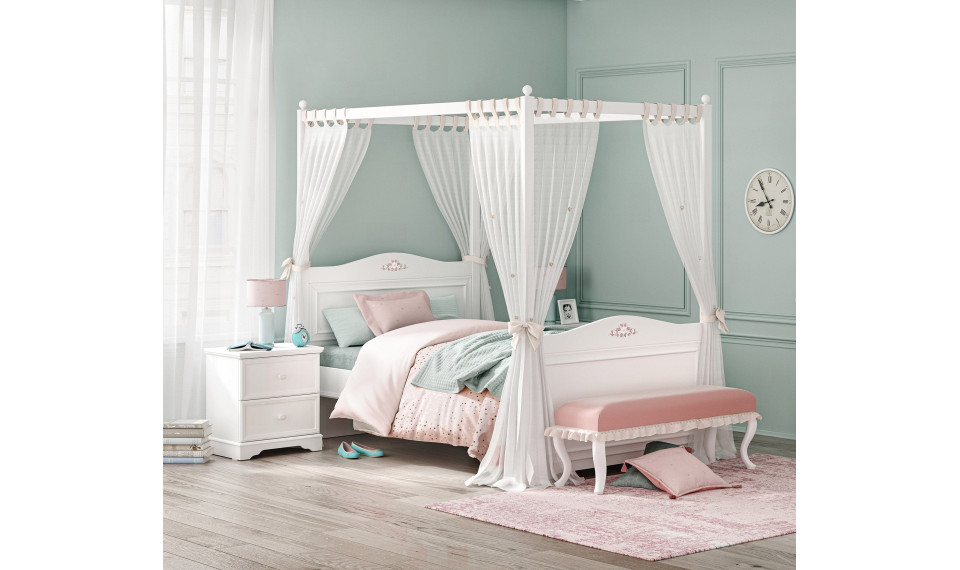 RUSTIC WHITE BED voodikardina raam (120x200cm) | Laste voodid | ZIPhome.ee kuva 2