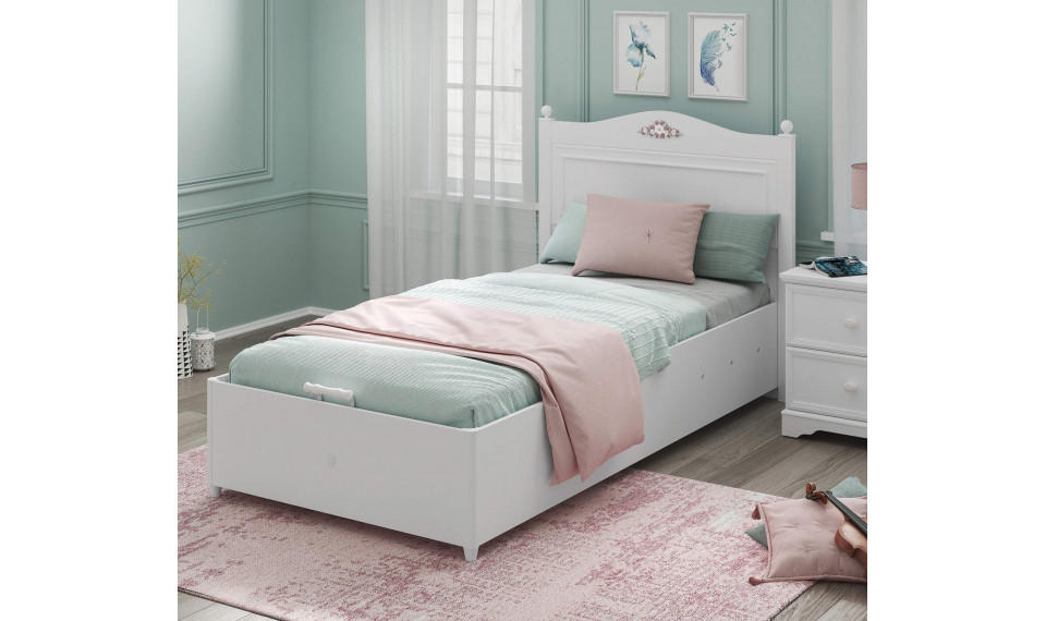 RUSTIC WHITE voodi pesukastiga ja tõstemehhanismiga (100x200 cm) | Laste voodid | ZIPhome.ee pilt 2