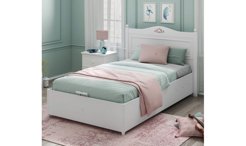 RUSTIC WHITE voodi pesukastiga ja tõstemehhanismiga (120x200 cm) | Laste voodid | ZIPhome.ee pilt 2