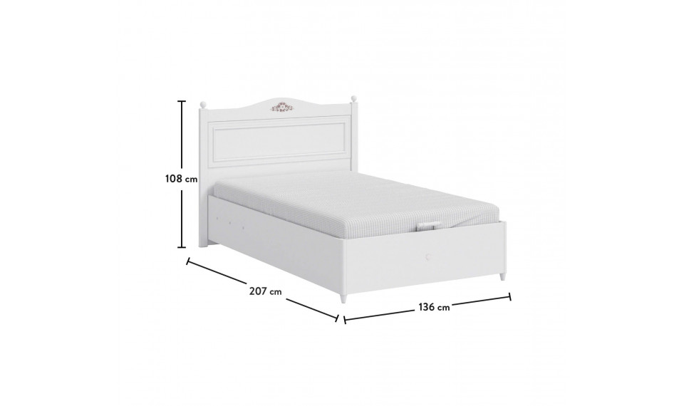 RUSTIC WHITE voodi pesukastiga ja tõstemehhanismiga (120x200 cm) | Laste voodid | ZIPhome.ee pilt 6