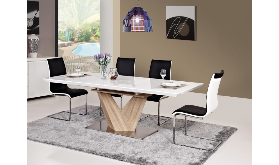 ALARAS 160 Extendable dining table Oak sonoma/White | Pöydät | ZIPhome.ee kuva 2