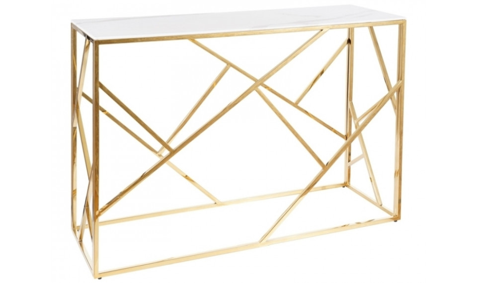 ESCADA C II Консоль, цвет Золотой/Эффект мрамора белый | Туалетные столики | ZIPhome.ee изображение 1