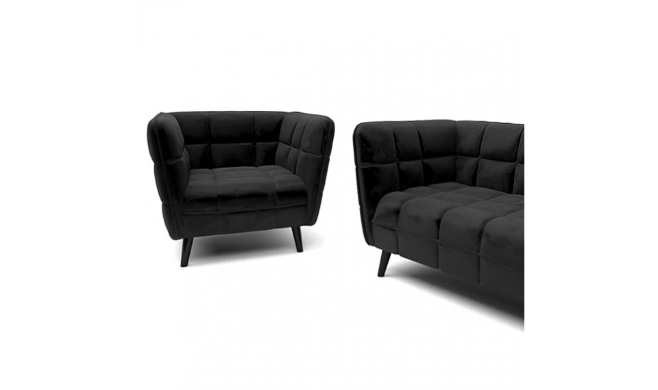 Armchair CASTELLO 1, VELVET  BLUVEL 19 black | 100% Quality Armchair CASTELLO 1, VELVET  BLUVEL 19 black | Armchairs | ZIPhome.ee image 3