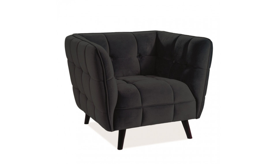 Armchair CASTELLO 1, VELVET  BLUVEL 19 black | 100% Quality Armchair CASTELLO 1, VELVET  BLUVEL 19 black | Armchairs | ZIPhome.ee image 1