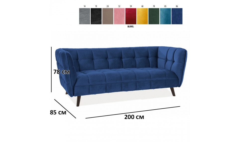 Diivan CASTELLO 3, BLUVEL 86 sinine | 100% kvaliteet Diivan CASTELLO 3, BLUVEL 86 sinine | Pehme mööbel | ZIPhome.ee pilt 3