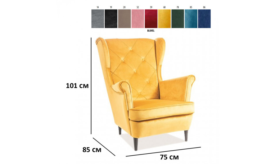 Armchair LADY VELVET BLUVEL 68 curry | 100% Quality Armchair LADY VELVET BLUVEL 68 curry | Armchairs | ZIPhome.ee image 3