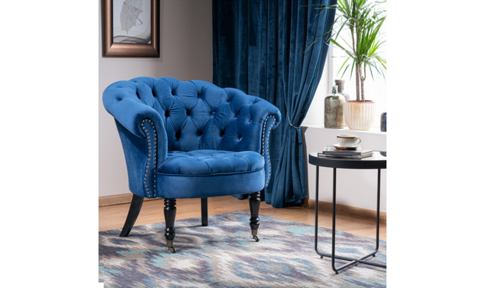 Armchair PHILIPS VELVET BLUVEL 86 blue | 100% laatu Armchair PHILIPS VELVET BLUVEL 86 blue | Nojatuolit | ZIPhome.ee kuva 1