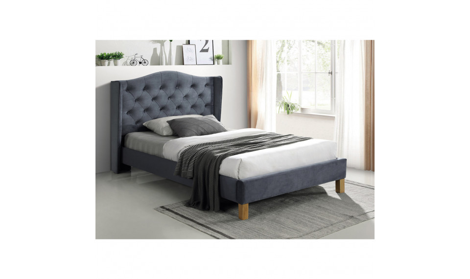 Bed ASPEN 120x200 VELVET BLUVEL 14 grey | Sängyt | ZIPhome.ee kuva 1