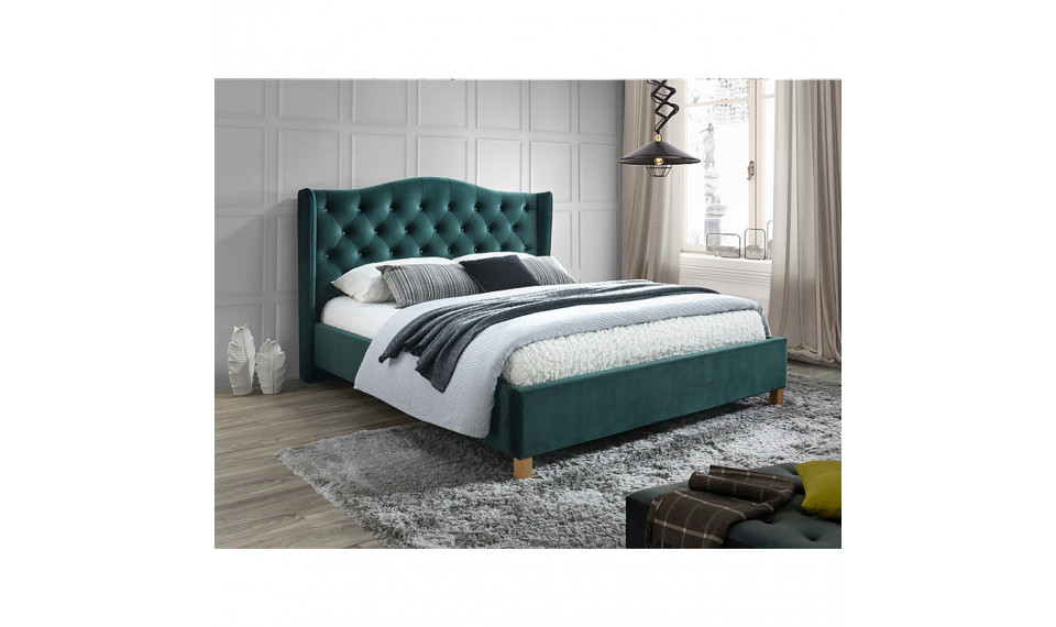 Bed ASPEN 140x200 VELVET BLUVEL 78 green | Sängyt | ZIPhome.ee kuva 1