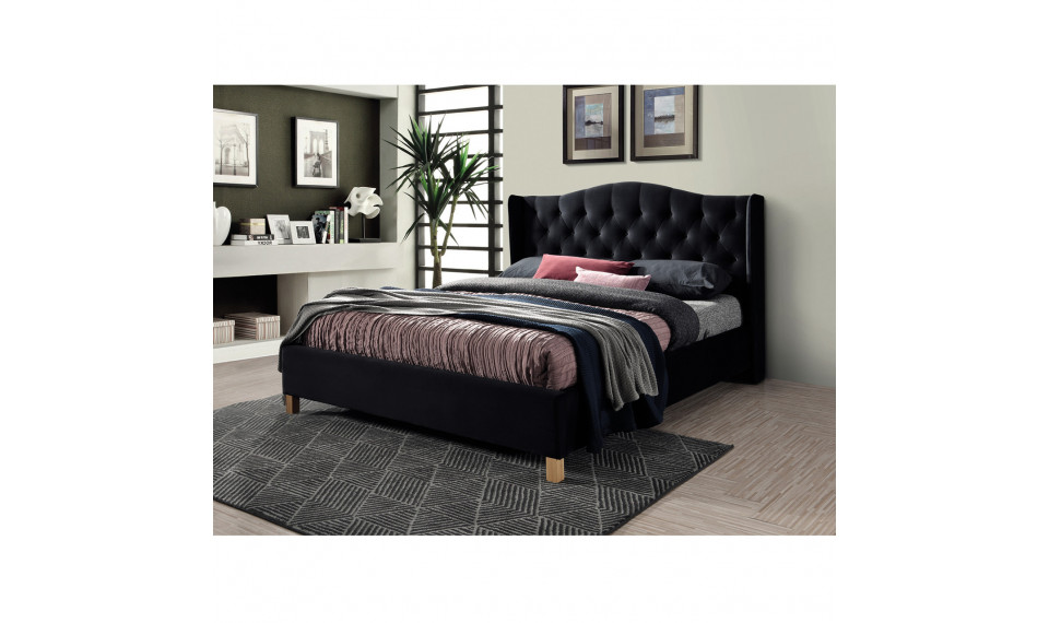 Bed ASPEN 160x200 VELVET 160x200 BLUVEL 19 black | Sängyt | ZIPhome.ee kuva 1