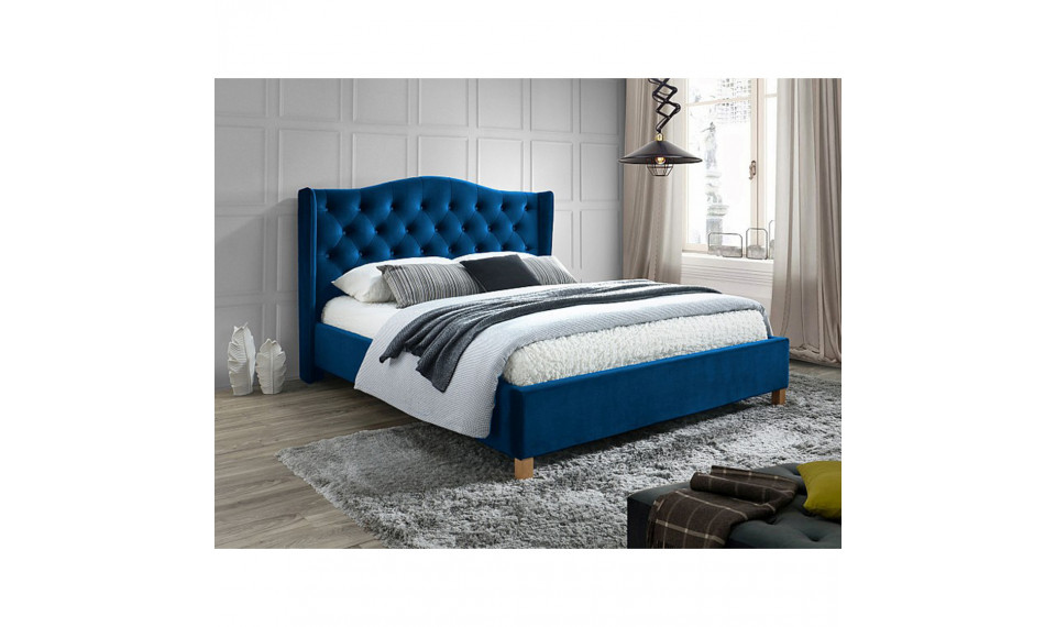 Bed ASPEN 160x200 VELVET BLUVEL 86 blue | Sängyt | ZIPhome.ee kuva 1