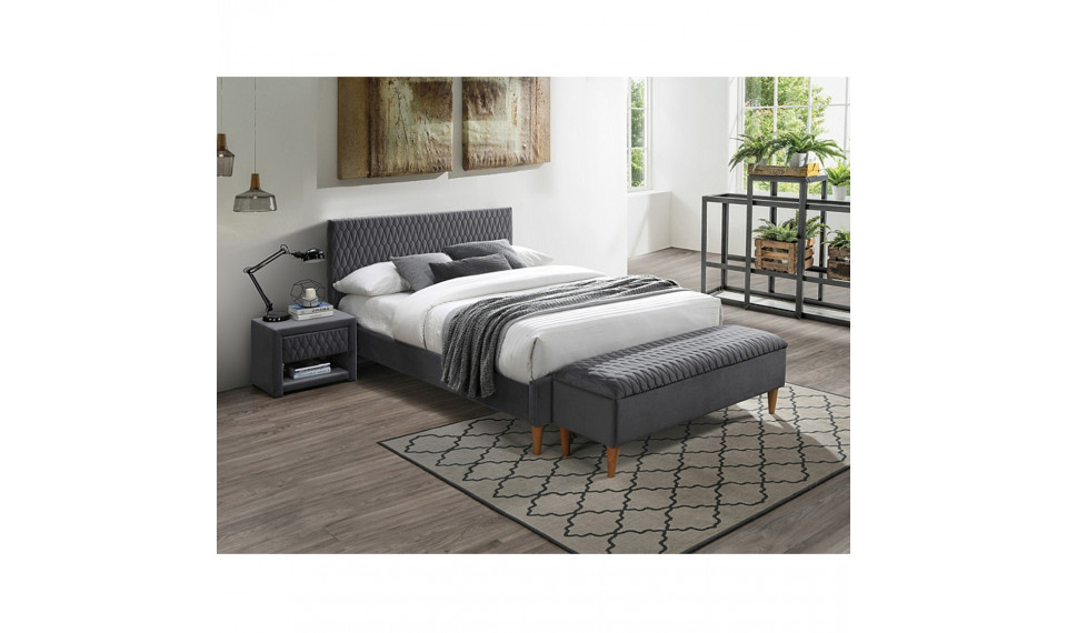 Bed AZURRO 140x200 VELVET BLUVEL 14 grey | Sängyt | ZIPhome.ee kuva 1