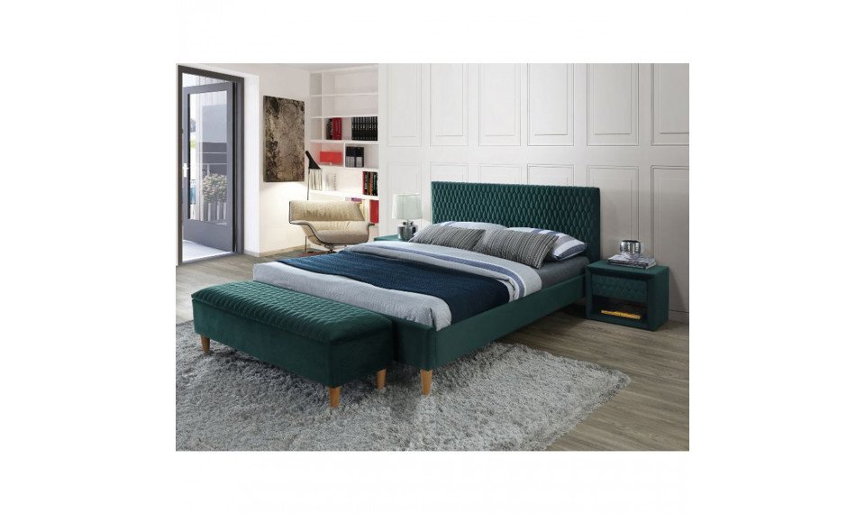 Bed AZURRO 140x200 VELVET BLUVEL 78 green | Sängyt | ZIPhome.ee kuva 1