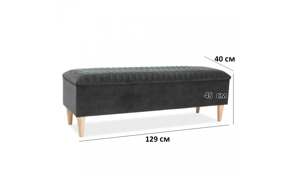 Банкетка AZURRO VELVET BLUVEL 14 серый | Пуфики | ZIPhome.ee изображение 2