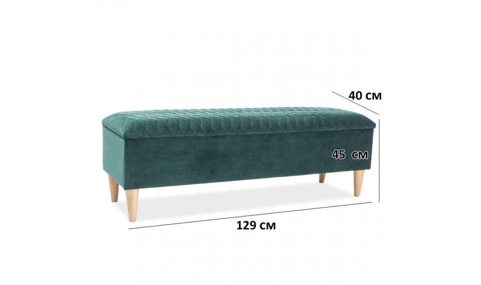 Bench AZURRO VELVET BLUVEL 78 green | Footstools | ZIPhome.ee image 3