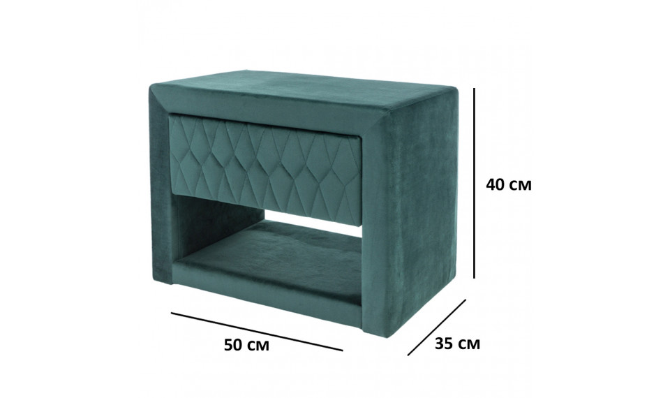 Прикроватная тумба AZURRO VELVET BLUVEL 78 зеленый | Прикроватные тумбочки | ZIPhome.ee изображение 2