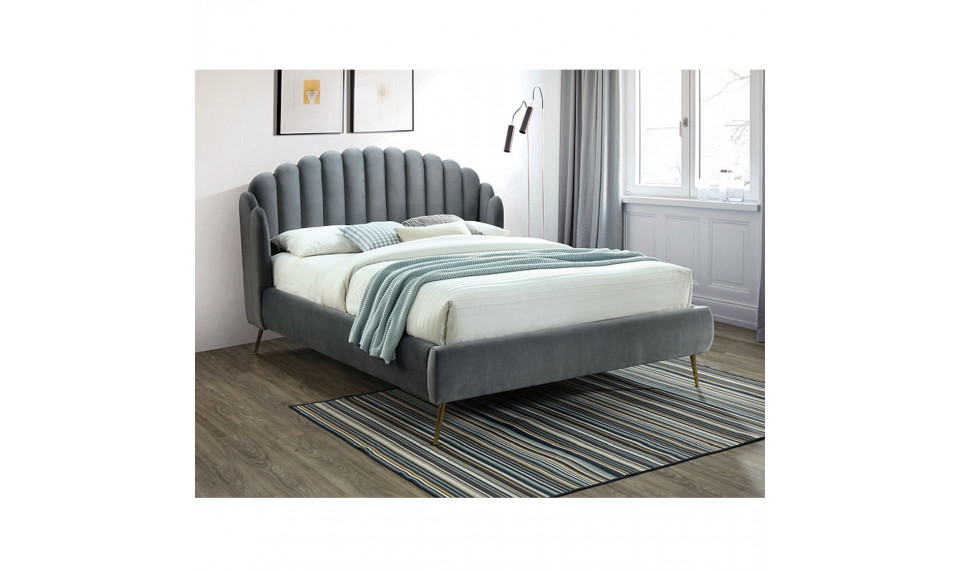 Bed CALABRIA 160x200 VELVET BLUVEL 14 grey | Sängyt | ZIPhome.ee kuva 1