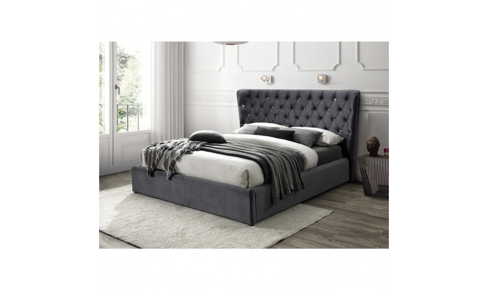 Bed CARVEN 160x200 VELVET BLUVEL 14 grey | Sängyt | ZIPhome.ee kuva 1