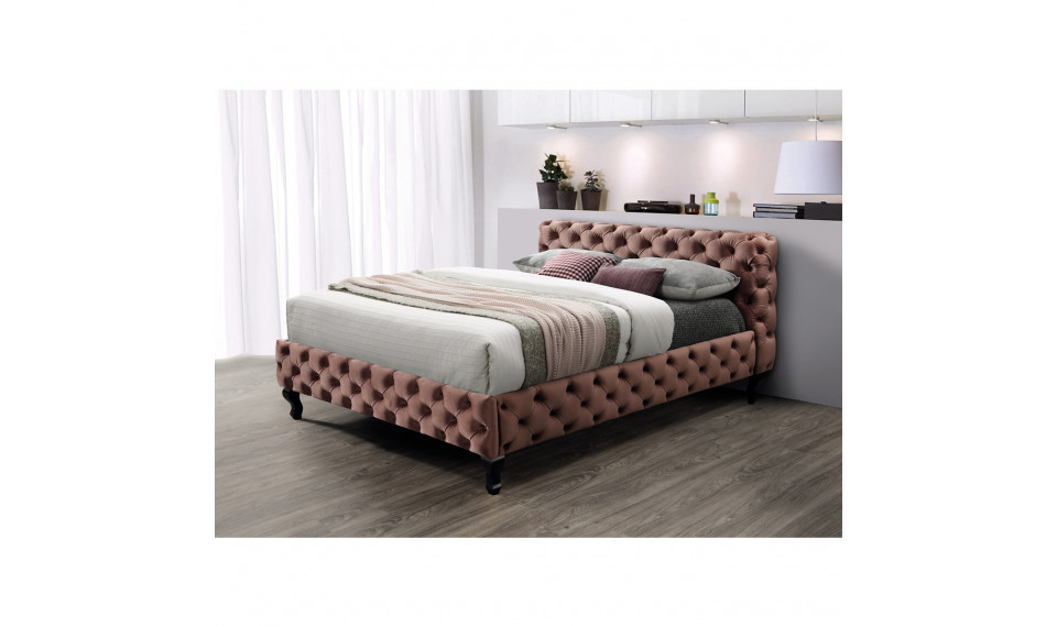 Voodi HERRERA 160X200 VELVET BLUVEL 52 antiikroos | Voodid | ZIPhome.ee kuva 1