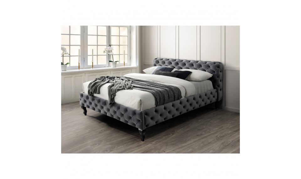 Bed HERRERA 160X200 VELVET BLUVEL 14 grey | Sängyt | ZIPhome.ee kuva 1