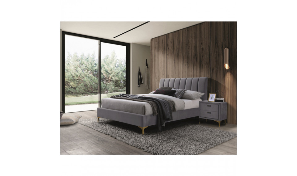 Bed MIRAGE 160X200 VELVET TAP 142 grey | Sängyt | ZIPhome.ee kuva 1