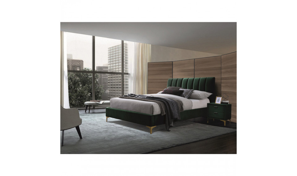 Bed MIRAGE 160X200 VELVET TAP 119 green | Sängyt | ZIPhome.ee kuva 1