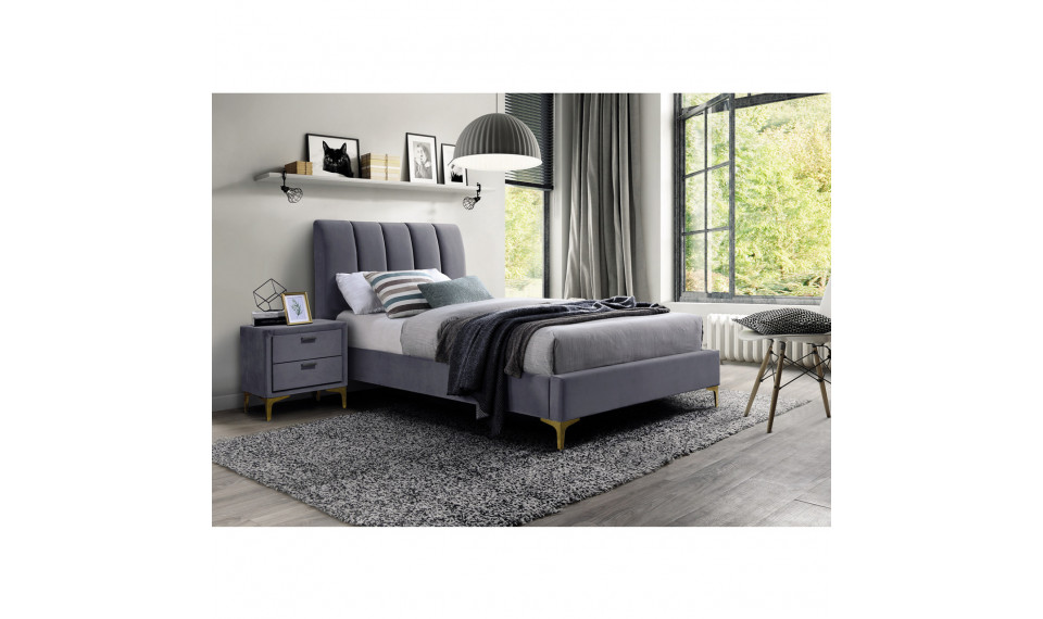 Bed MIRAGE 90X200 VELVET TAP 142 grey | Sängyt | ZIPhome.ee kuva 1