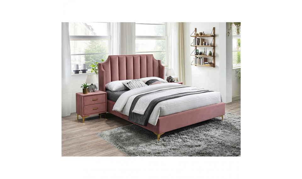 Voodi MONAKO 160x200 VELVET BLUVEL 52 antiikroos | Voodid | ZIPhome.ee pilt 1