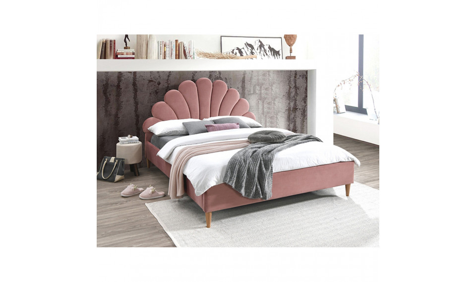 Voodi SANTANA 160x200 VELVET BLUVEL 52 antiikroos | Voodid | ZIPhome.ee pilt 1