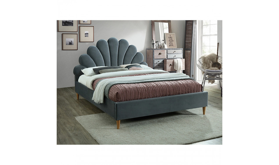 Voodi SANTANA 160x200 VELVET BLUVEL 14 hall | Voodid | ZIPhome.ee pilt 1