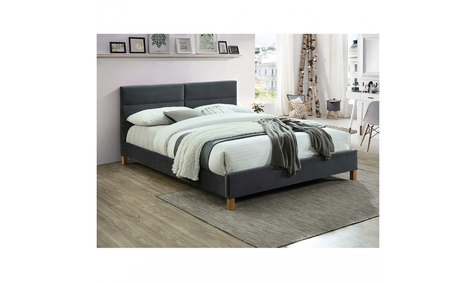 Voodi SIERRA 160x200 VELVET TAP 150 hall | Voodid | ZIPhome.ee pilt 1