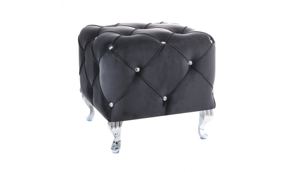 Pouffe HESTIA K VELVET BLUVEL 19 black | Soft furniture | ZIPhome.ee image 1