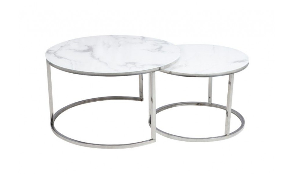 ATLANTA B coffee table setwhite/chrome | Сoffee tables | ZIPhome.ee image 1