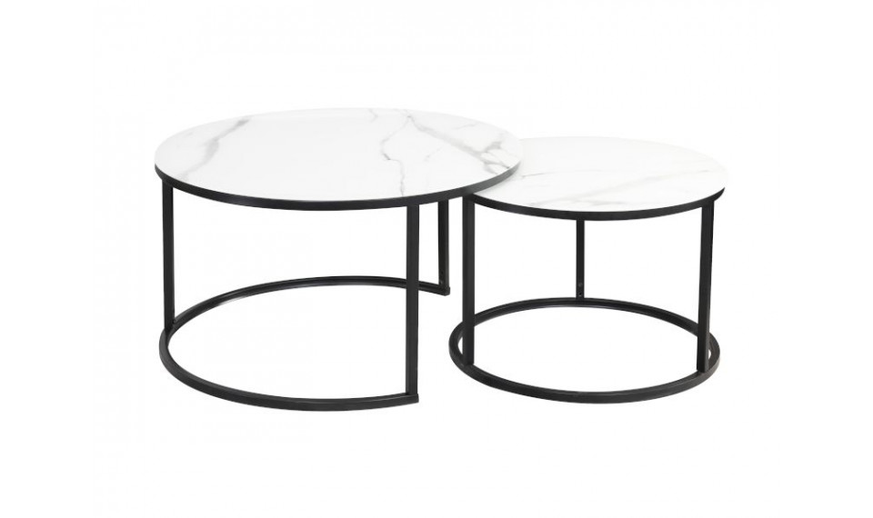 ATLANTA C coffee table set white/black | Сoffee tables | ZIPhome.ee image 1