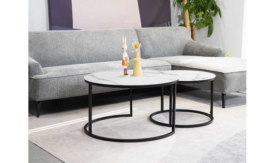 ATLANTA C coffee table set white/black | Сoffee tables | ZIPhome.ee image 2