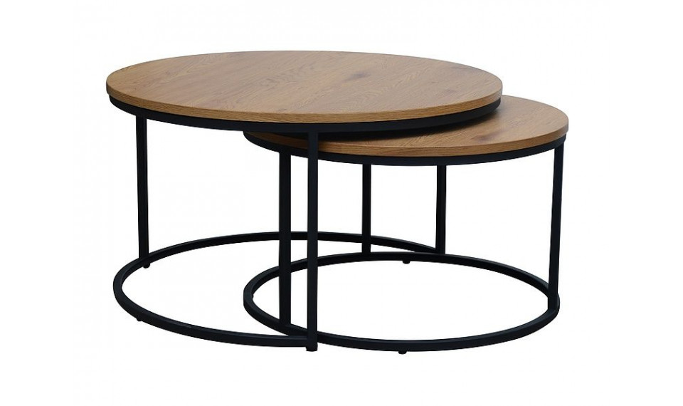ATLANTA III coffee table set oak/black | Сoffee tables | ZIPhome.ee image 1