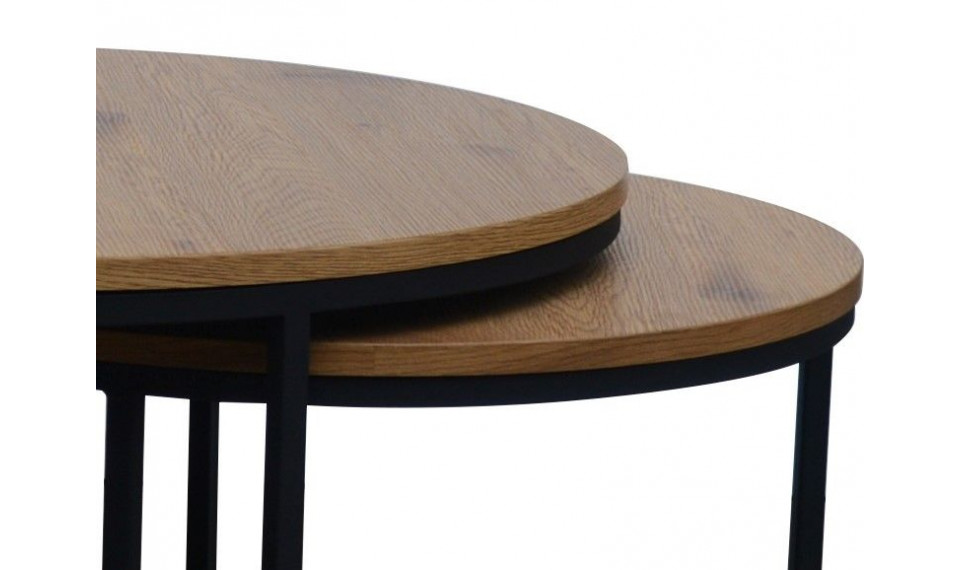 ATLANTA III coffee table set oak/black | Сoffee tables | ZIPhome.ee image 3