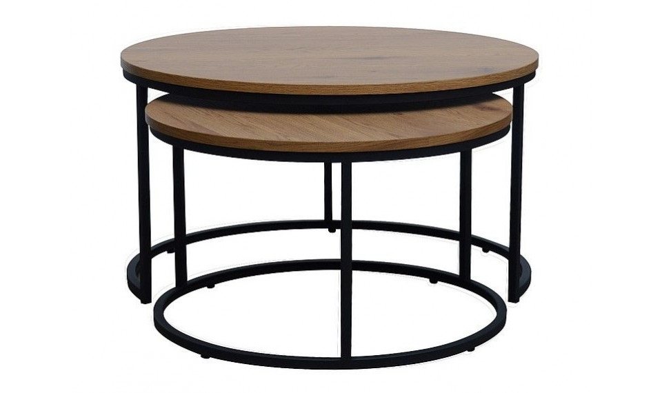 ATLANTA III coffee table set oak/black | Сoffee tables | ZIPhome.ee image 2