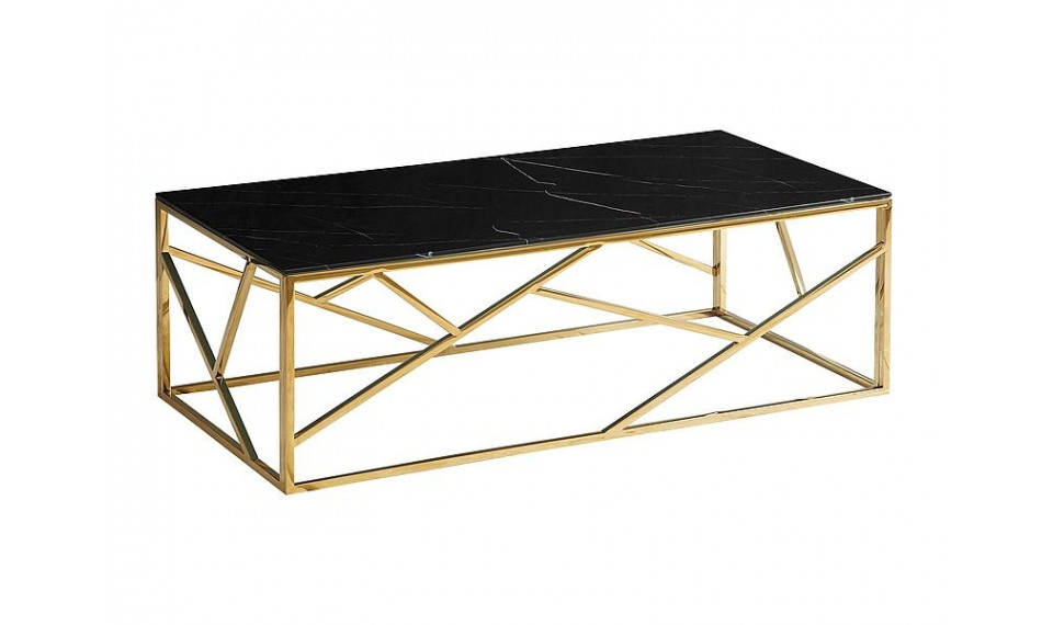 ESCADA A II Coffee table, Black, marble effect/Golden | Сoffee tables | ZIPhome.ee image 1