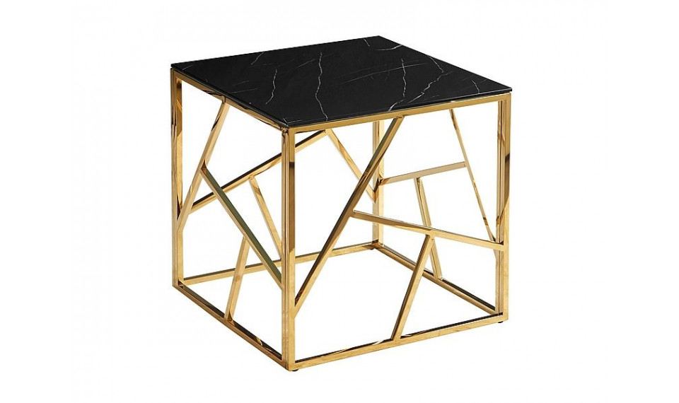 ESCADA B II Coffee table, Black, marble effect/Golden | Сoffee tables | ZIPhome.ee image 1